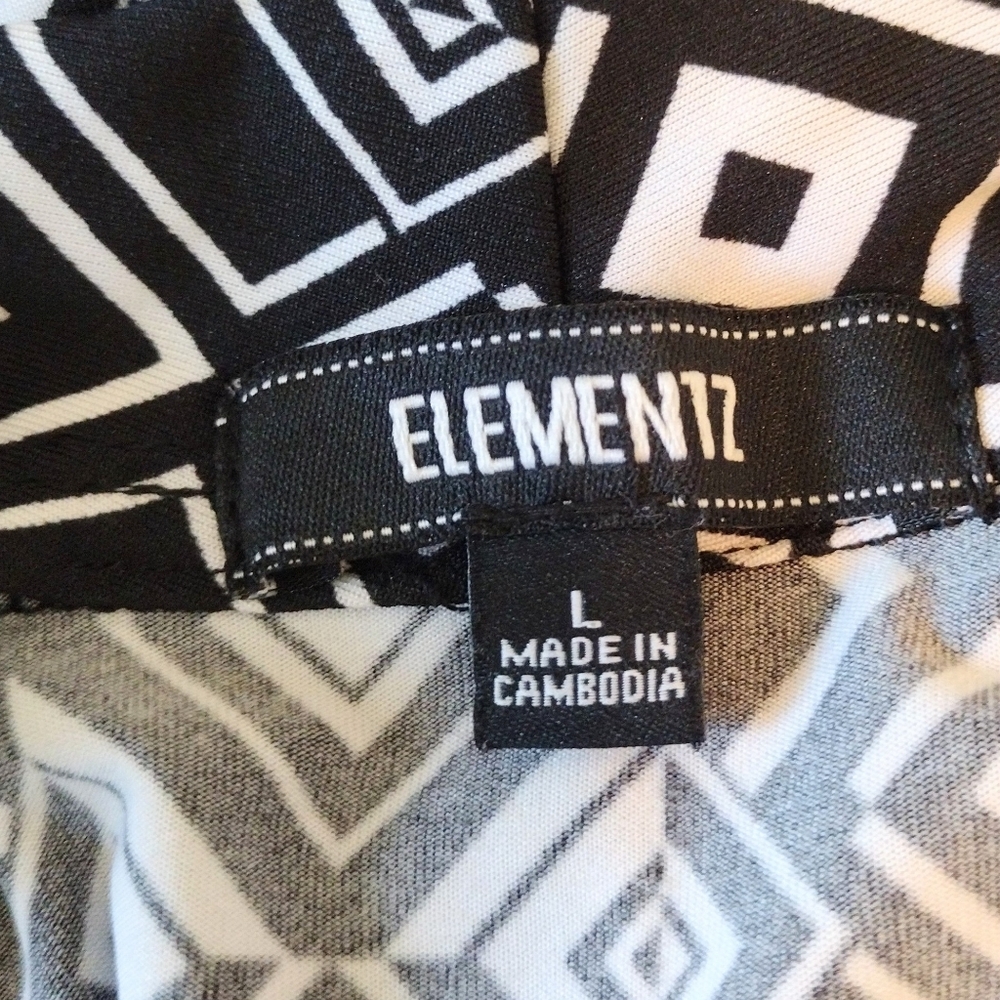 ELEMENTZ Black And White Geometric Twinset Blouse Size Large - Picture 4 of 8